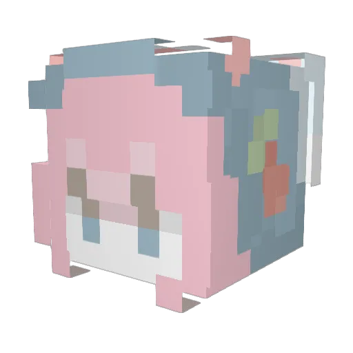 Li__OvO Minecraft avatar head, 3D render