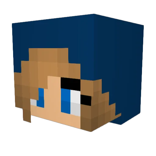 Lia7 Minecraft avatar head, 3D render