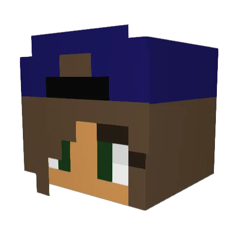 LiaBlack Minecraft avatar head, 3D render