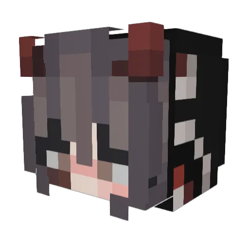 Lia_Aesthetic Minecraft avatar head, 3D render