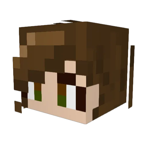 Lialho Minecraft avatar head, 3D render