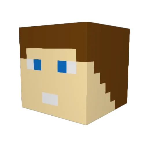 Lian2107 Minecraft avatar head, 3D render