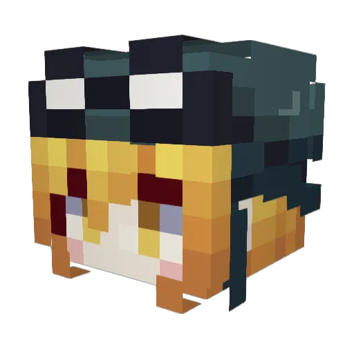 Liana Minecraft avatar head, 3D render