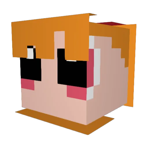 Lianhanshee Minecraft avatar head, 3D render
