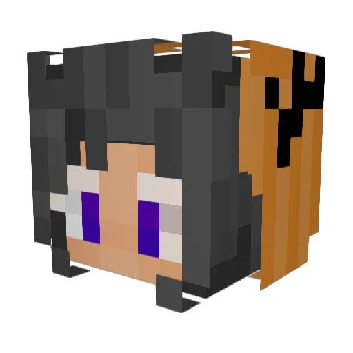 Liar2yui Minecraft avatar head, 3D render