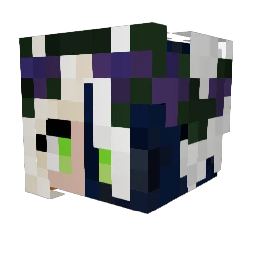 Libabby Minecraft avatar head, 3D render