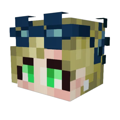 Libertyna Minecraft avatar head, 3D render