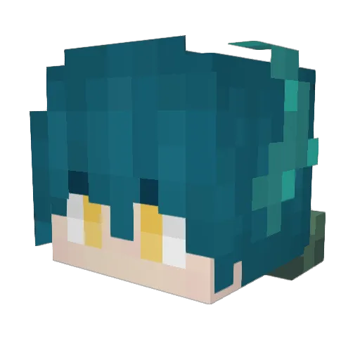 Lichenon Minecraft avatar head, 3D render