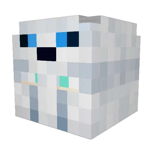 Lichtwesen Minecraft avatar head, 3D render