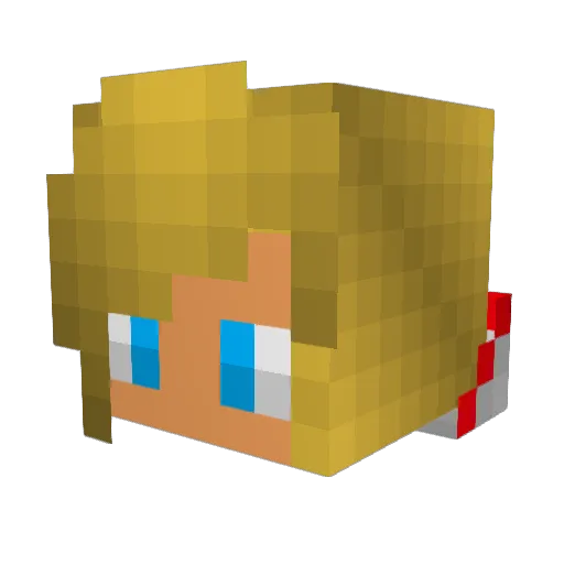 LickButtons Minecraft avatar head, 3D render