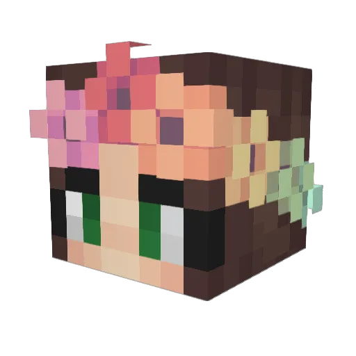 Licksem Minecraft avatar head, 3D render