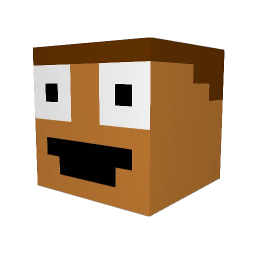 LickyTurtle Minecraft avatar head, 3D render