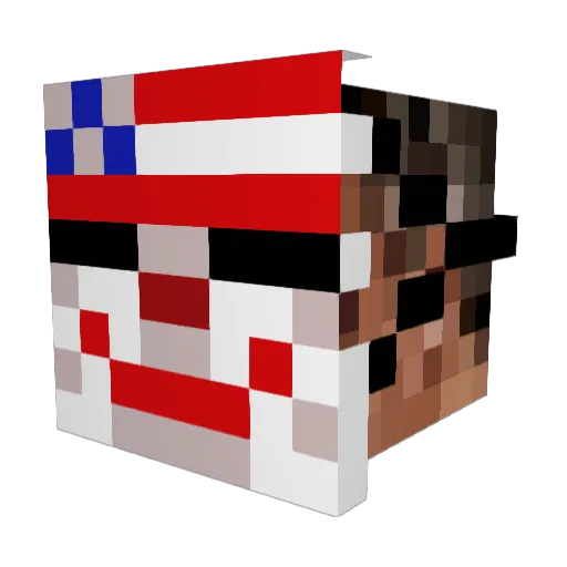 Lides Minecraft avatar head, 3D render