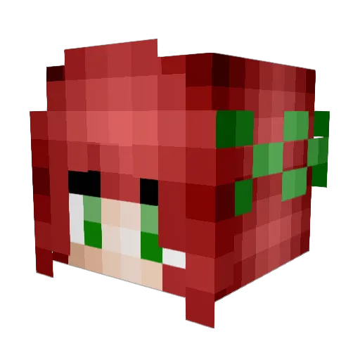 Liechee Minecraft avatar head, 3D render