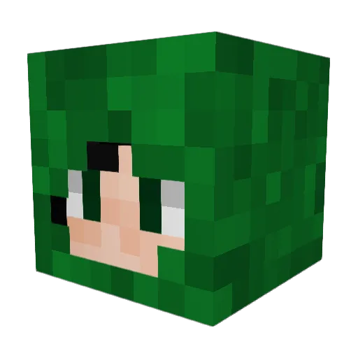 Liekend Minecraft avatar head, 3D render