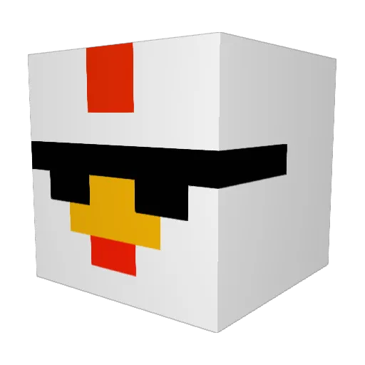Liekkisiipi Minecraft avatar head, 3D render