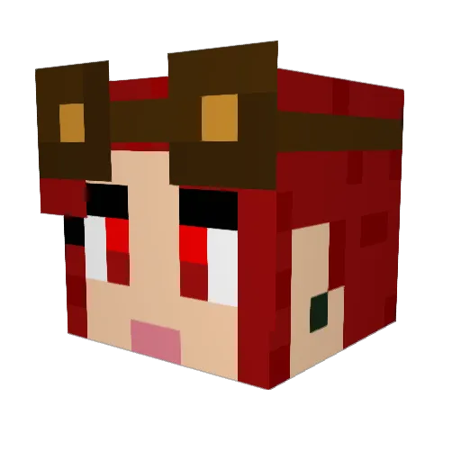 Lienora Minecraft avatar head, 3D render