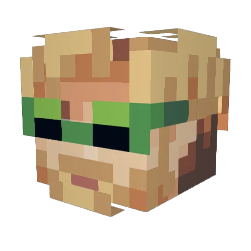 Lienror Minecraft avatar head, 3D render