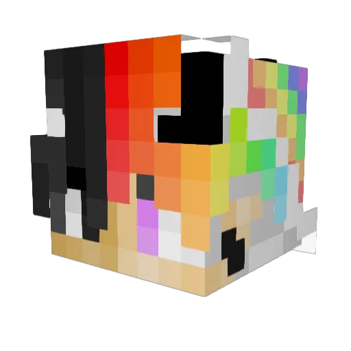 Lifelessness Minecraft avatar head, 3D render