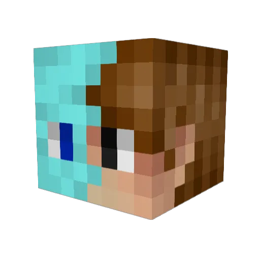 LigaBBVA Minecraft avatar head, 3D render