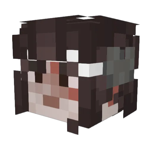 Ligatured Minecraft avatar head, 3D render