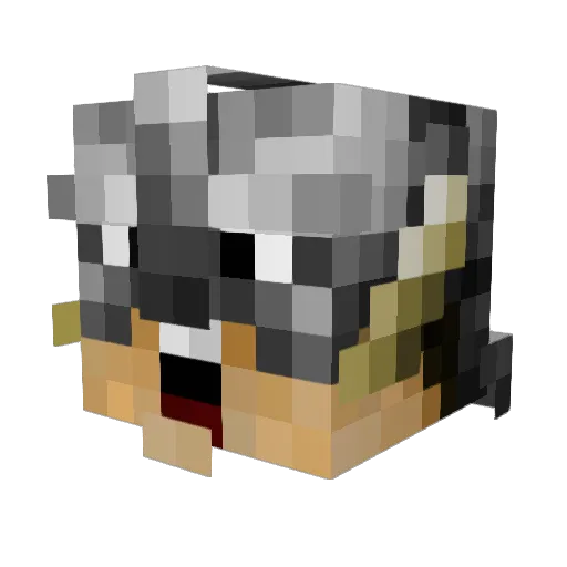 LightAuron Minecraft avatar head, 3D render