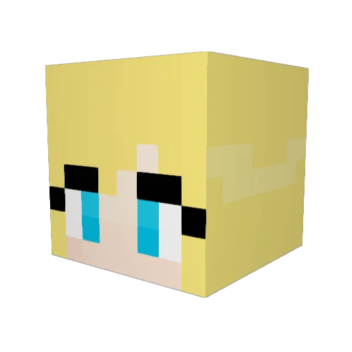 LightBlue231 Minecraft avatar head, 3D render