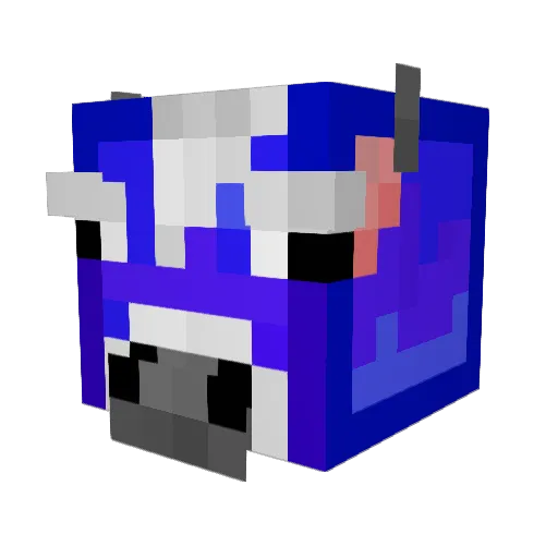 LightBlueCow Minecraft avatar head, 3D render