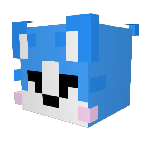 LightBlueNoxx Minecraft avatar head, 3D render