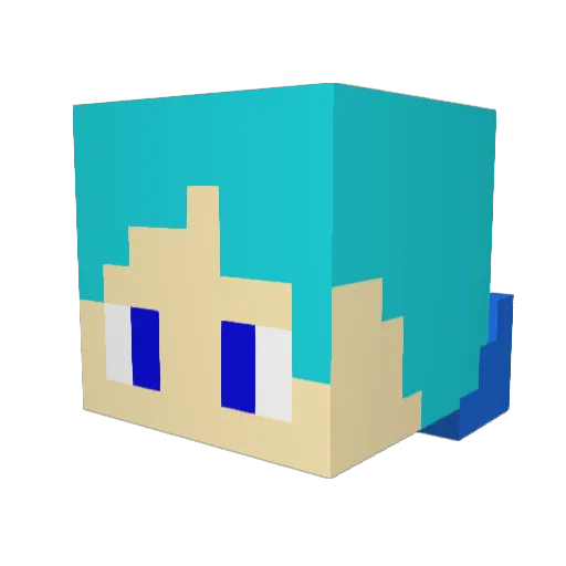 LightBlueWind Minecraft avatar head, 3D render