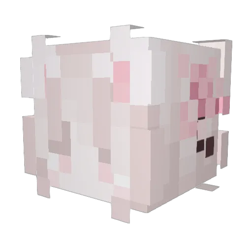 LightRaining Minecraft avatar head, 3D render