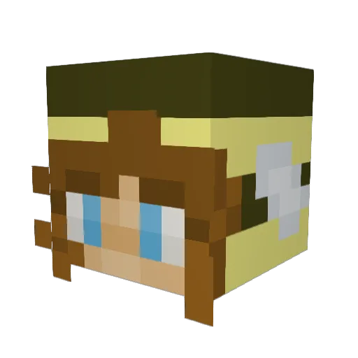 LightSteam Minecraft avatar head, 3D render