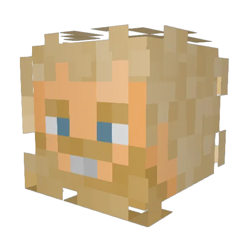 LightStitch Minecraft avatar head, 3D render