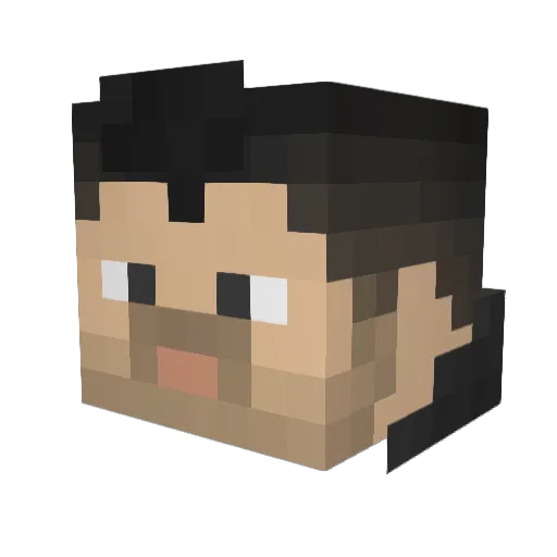 LightblueStar27 Minecraft avatar head, 3D render