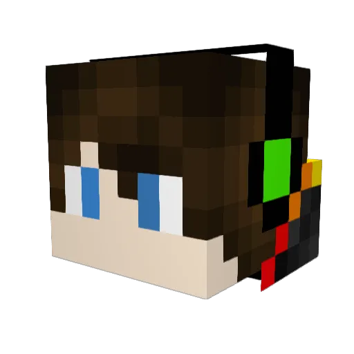 Lighteningstring Minecraft avatar head, 3D render