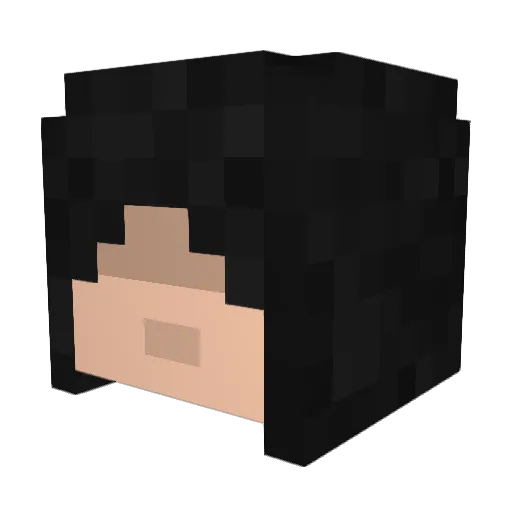 Lightey Minecraft avatar head, 3D render