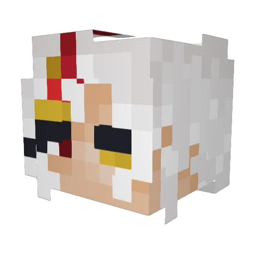 Lightilin Minecraft avatar head, 3D render