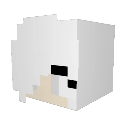 Lightire Minecraft avatar head, 3D render