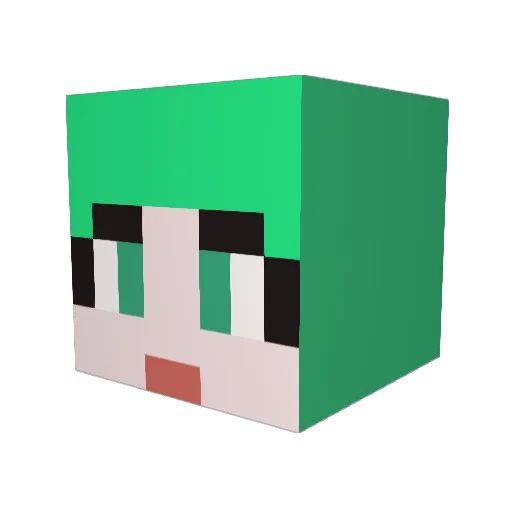 Lightlon Minecraft avatar head, 3D render