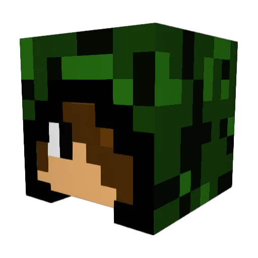 Lightmerker Minecraft avatar head, 3D render