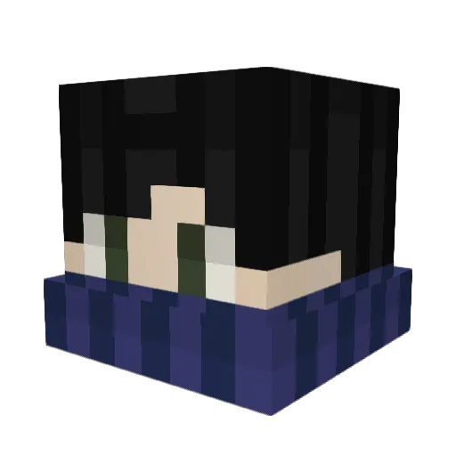 LightningBonBon Minecraft avatar head, 3D render