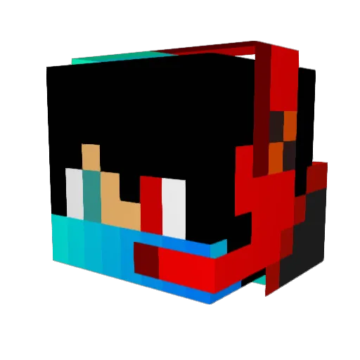 LightningRider55 Minecraft avatar head, 3D render