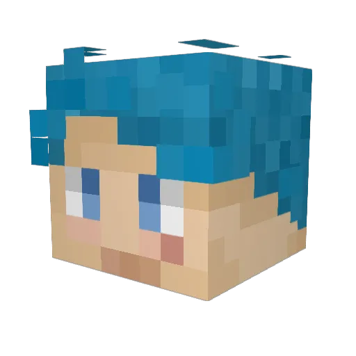 Lightningspark_ Minecraft avatar head, 3D render
