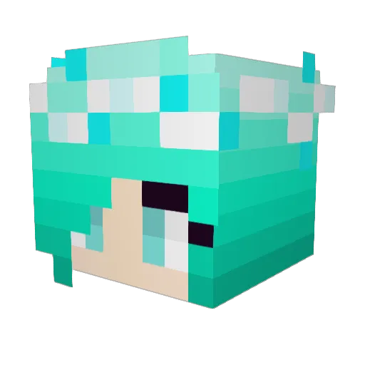 Lightningtail Minecraft avatar head, 3D render