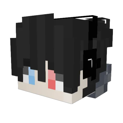 Lightoria_FENG Minecraft avatar head, 3D render