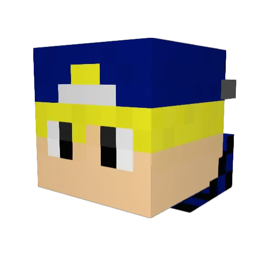 Lightout Minecraft avatar head, 3D render