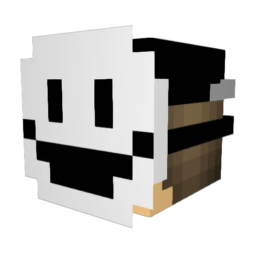 Lightpanda Minecraft avatar head, 3D render