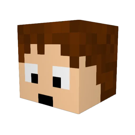 Lightsix Minecraft avatar head, 3D render