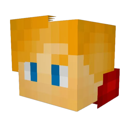 Lighty2 Minecraft avatar head, 3D render