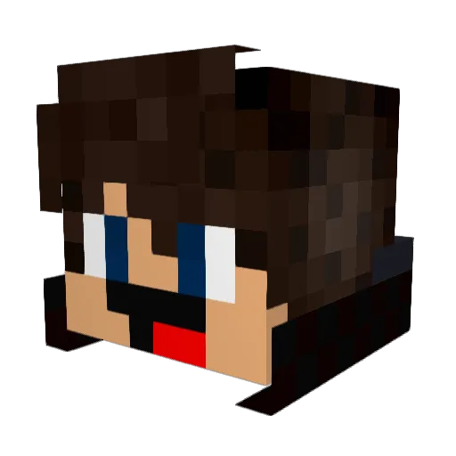 Liguito Minecraft avatar head, 3D render